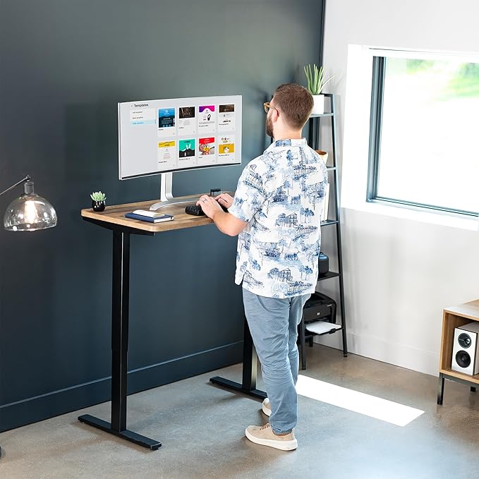 VIVO Reclaimed Wood 43 x 24 inch Universal Solid One-Piece Table Top for Standard and Sit to Stand Height Adjustable Home and Office Desk Frames, DESK-TOP43P