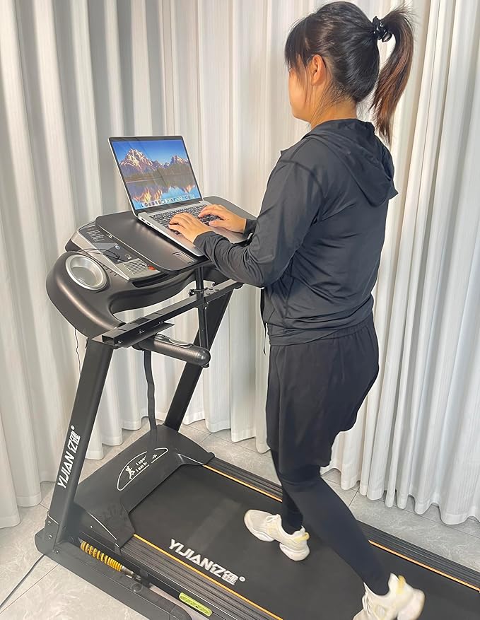 multifunctional Wooden Laptop Treadmill Desk with 2 cooling fan.Rolling Laptop Workstation Stand Cart Desk for Laptops, Books, Tablets, and Art, Made for Sofa,Treadmill,car,Bed,Chair,or Standing