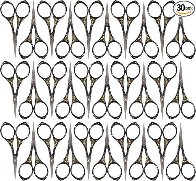 JubileeYarn Sun Motif Embroidery Scissors - Black - 30 Scissors