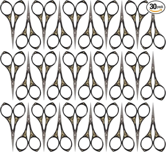 JubileeYarn Sun Motif Embroidery Scissors - Black - 30 Scissors