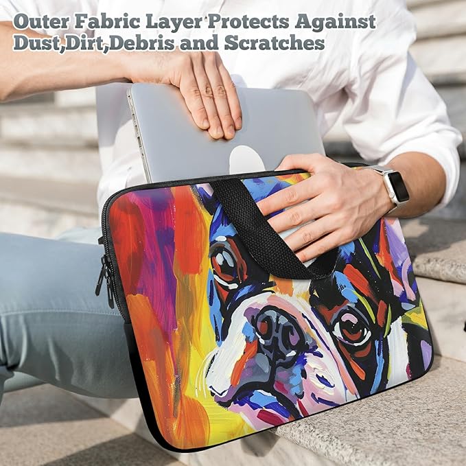 Universal Tablet Laptop Sleeve Case 10 inch, Watercolor Dog Slim Carrying Case Durable Handbag Travel Laptop Bag for 7 to 10-inch Laptops/Notebook/Kids Tablet/ipad/eBook Readers