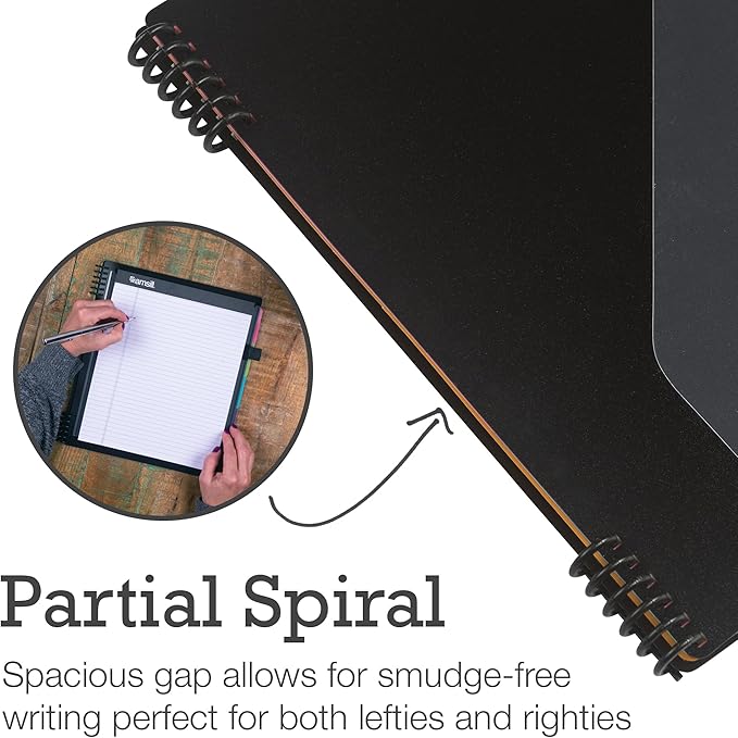 Samsill Left-Handed 10 Pocket Poly Project Organizer with 5 Dividers, File Folders Letter Size, Quick Access Front Pocket, Refillable Notepad, Erasable Write-On Tabs in Fashion Colors (Pack of 2)