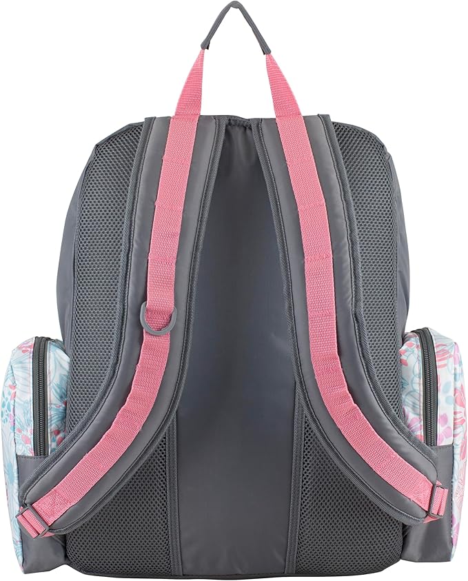 Eastsport Extra Large Backpack Expandable Oversized For Travel Hiking Work Camping Sports Outdoors With Drawstring Bag 18x13.5x9.5 Spring Floral Ash Grey