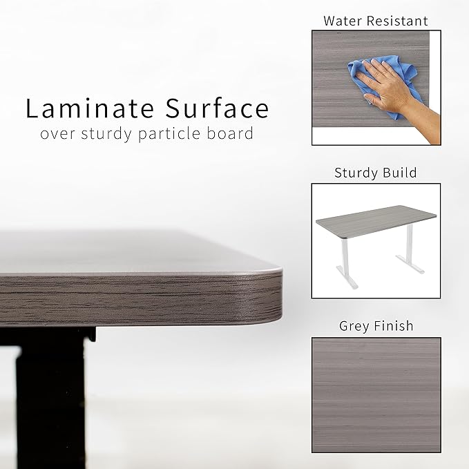 VIVO Dark Gray 43 x 24 inch Universal Solid One-Piece Table Top for Standard and Sit to Stand Height Adjustable Home and Office Desk Frames, DESK-TOP43G