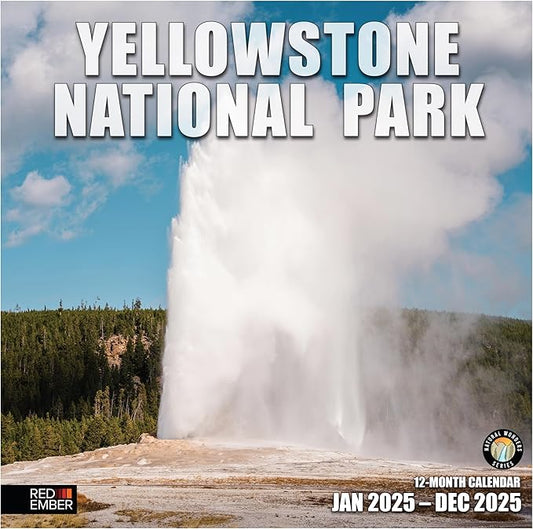 RED EMBER Yellowstone National Park 2025 Wall Calendar 12 Month | 12" x 24" Open | Thick & Sturdy Paper | Giftable | Calendar 2025