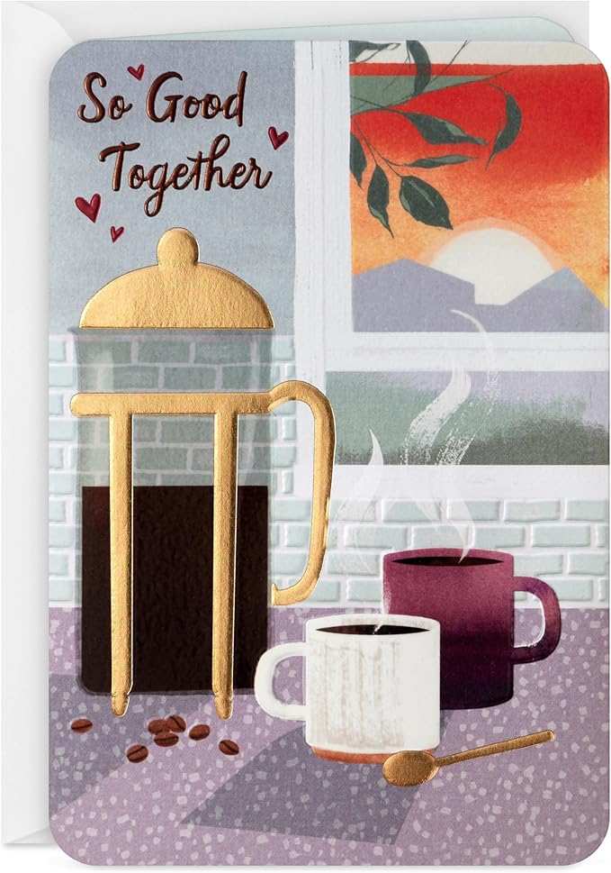 Hallmark Anniversary Card for Couple (Coffee, So Good Together)