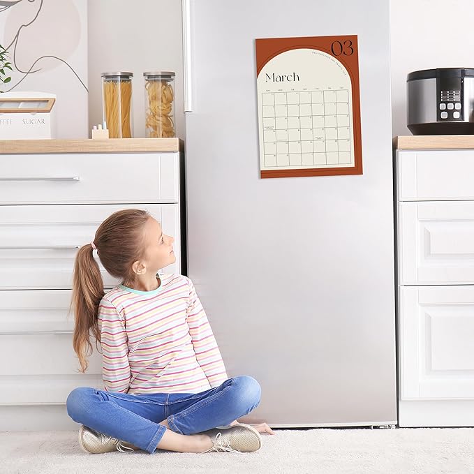 Aesthetic 2025-2026 Magnetic Fridge Calendar - Runs from January 2025 Until July 2026 - The Perfect Monthly Refrigerator Calendar With Minimal Designs for Easy Organizing