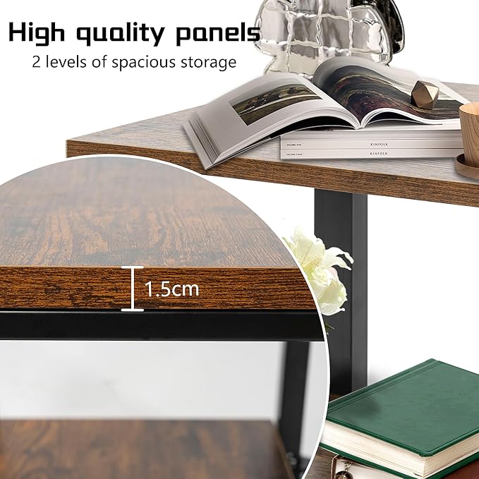 Under Desk Printer Stand, 2-Tier 16.5''x 12.6''x 14.8'' Rolling Printer Stand Storage Shelves for Printer, Scanner, Fax Machine, Files, Books with Anti-Skid Feet for Home, Office, Brown