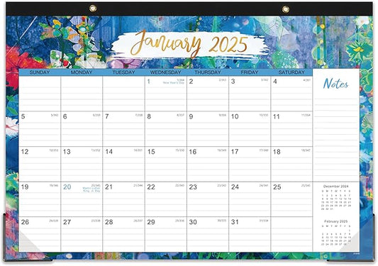2025 Desk Calendar - 12 Months Large Desk Calendar 2025 from Jan. 2025 to Dec. 2025, 17"x 12", Large Desktop Calendar with Ruled Block, Corner Protector, Hanging Hole, Premium Paper
