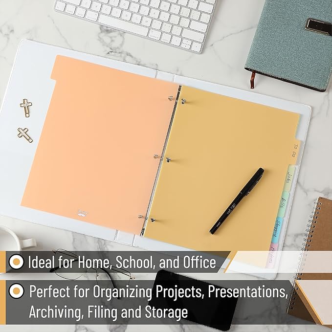 Mr. Pen- Binder Dividers, 6 Tab Dividers, Pack of 2 Sets (12 Dividers Total), Dividers, Plastic Dividers for 3 Ring Binder, Binder Dividers with Tabs, Binder Tabs, 3 Ring Binder Dividers