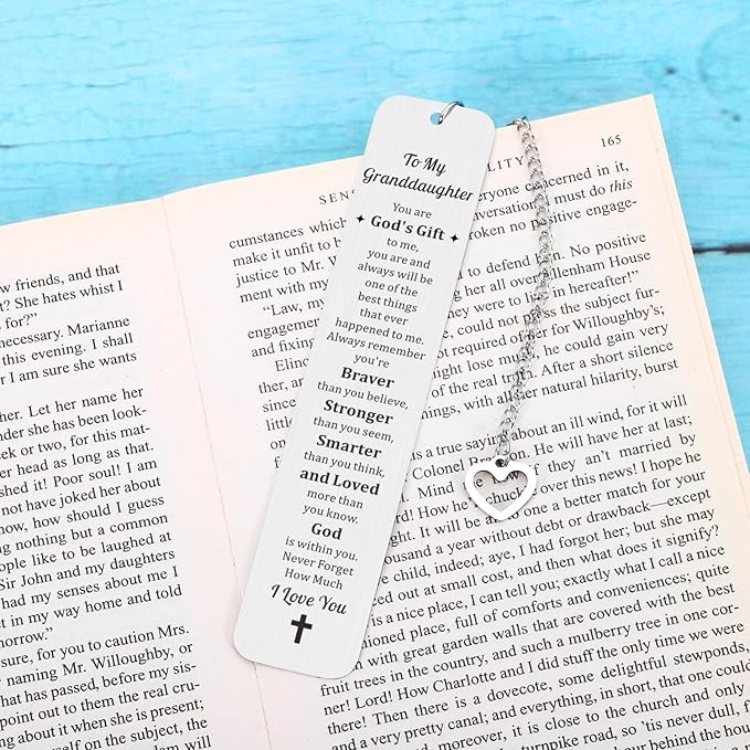 Christmas Bookmarks for Girls Kids, Stocking Stuffers for Granddaughter Teens 16-18, Christmas Gifts for Granddaughter, Granddaughter Gifts from Grandma, Birthday Gifts for Granddaughter