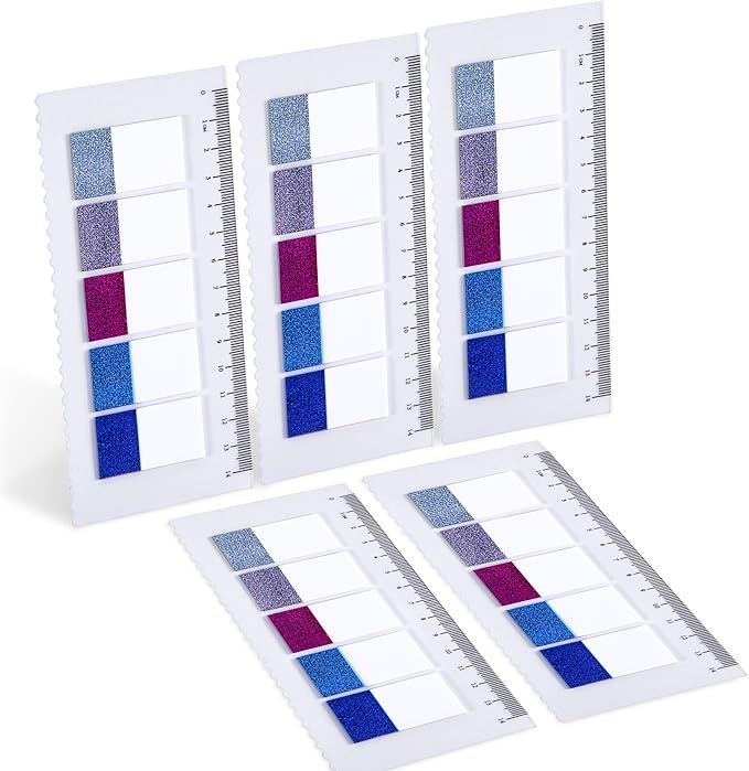 Golcellia 500 Pieces Sticky Tabs Transparent Page Markers, Diamond Laser Sticky Note Tabs Colored Writable and Repositionable Index Tabs, Tabs for Annotating Books