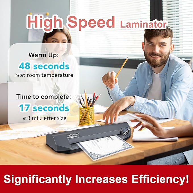 SINCHI 3-10 mil, Heavy Duty, 48-Second Warm-up Commercial Laminating Machine, Never Jam High Speed 13-inch Thermal Laminator Machine for Business/Office/School