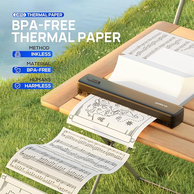 POLONO D810 Thermal Printer Paper 8.5 x 11 Inch, Advanced Thermal Printing, US Letter Size Thermal Paper Compatible with D810, Size 8.5" x 11", 200 Sheets