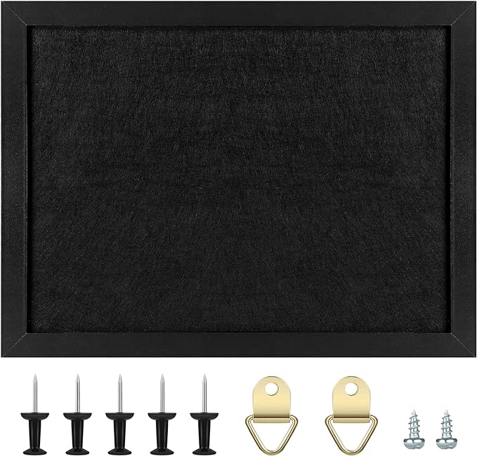 TORASO Cork Board Bulletin Board, 11" X 8" Cork Boards for Walls with Pins, Eye Bolts, gaskets, Screws, Pin Board for Office, School and Home (BK,22 * 30cm,1P)
