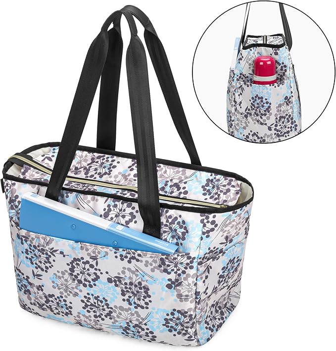 CURMIO Work Tote Bag for Women, Utility Work Bag with Pockets and Compartments for Laptop, Dandelion (Bag Only, Patent Design)