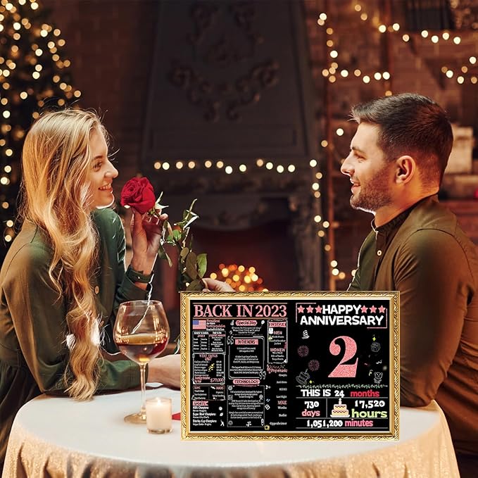 Joycard 2th Anniversary Card for Women, Wedding Card for Wife, Sweet Marriage Decorations Gifts for Couple, Perfect for Her on Anniversary Day, Back in 2023