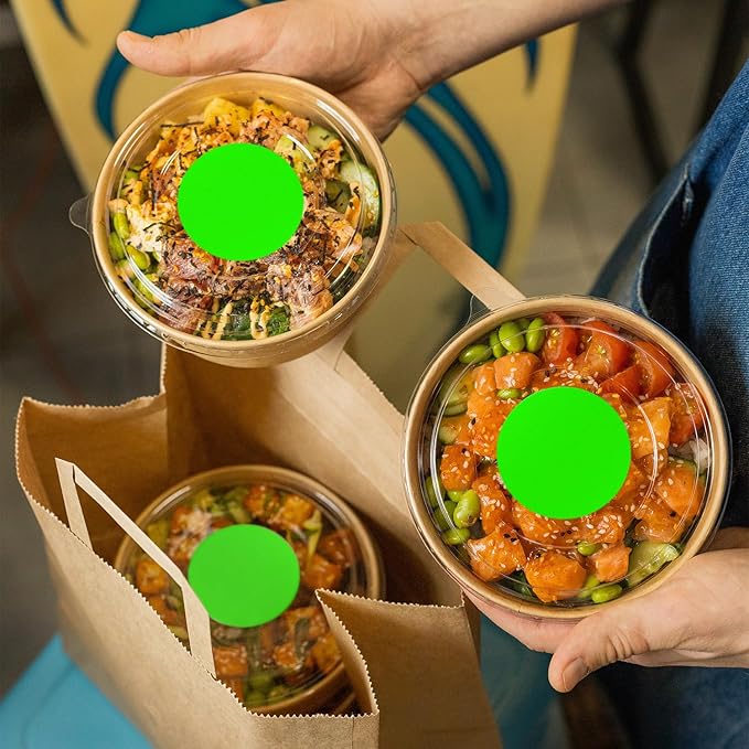 ChromaLabel 3 Inch Round Sticker Labels, High Visibility Permanent Sticky Dots Color Coding Labels, Easy to Write On Color Coded Stickers - 500 Colored Labels per Roll - Matte Finish Fluorescent Green