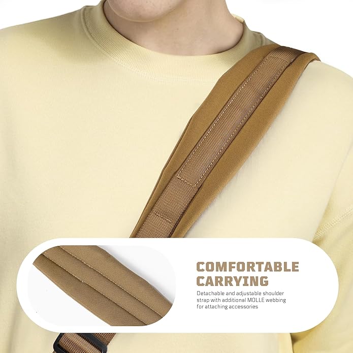 Crossbody Bag for Men and Women, Tactical Style Shoulder Bags, Laptop Messenger Bag Satchel Briefcase, for Work Travel Outdoor - Brown