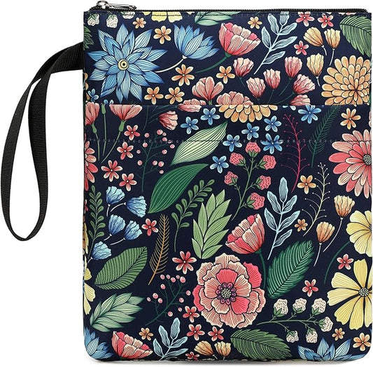 DSIUE Book Sleeve Book Lover Gifts Book Protector with Zipper, Book Covers for Paperbacks, Book Pouch with Pockets, Book Accessories,11.4 X 9 Inch