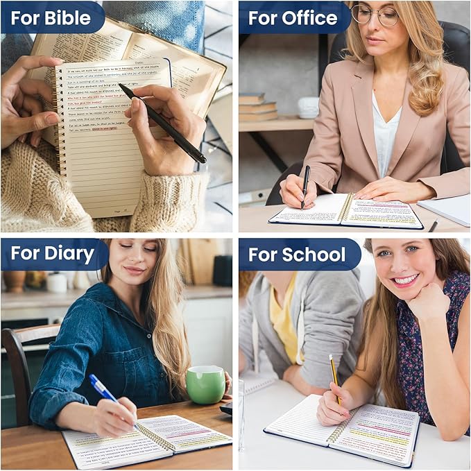 Lined Spiral Journal Notebook for Women, Pretty A5 College Ruled Hardcover Notebook for Work & Note Taking, Cute Aesthetic Journal for Writing, 140 Pages, Tulip