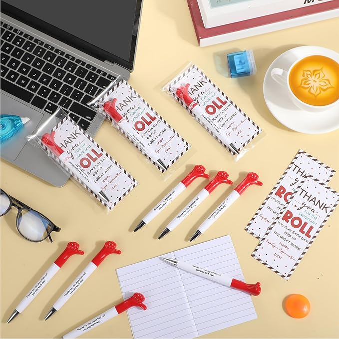 48 Sets Employee Appreciation Gifts Bulk Include Thumbs up Ballpoint Pens Thank You Card with Tie Thank You Gifts for Staff Coworkers Teachers Teem Volunteers Nurse