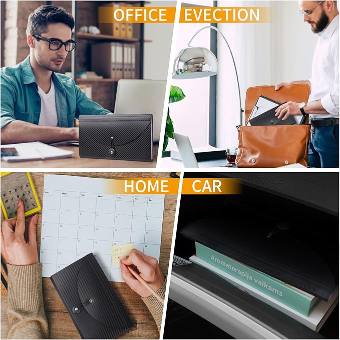 Nicecho Receipt Coupon Organizer, 13 Pockets Small Accordion File Organizer with Labels for Receipt Cards, Bill Business, Coupons Storage, 10.2X 5.1 Inches