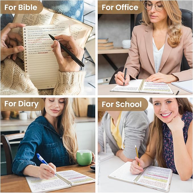 Lined Spiral Journal Notebook for Women, Pretty A5 College Ruled Hardcover Notebook for Work & Note Taking, Cute Aesthetic Journal for Writing, 140 Pages, Landscape