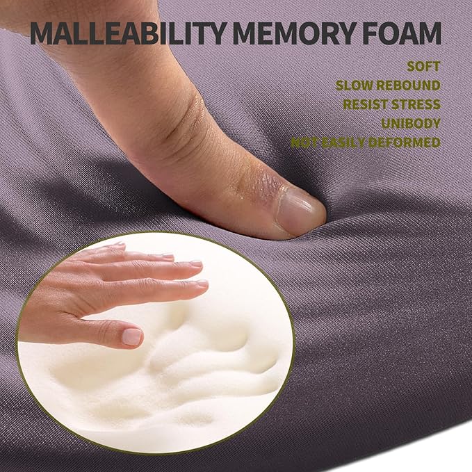 Hokafenle Ergonomic Mouse Pad Wrist Support, Terraced Slope Carpal Tunnel Wrist Pad for Mouse with Unibody Memory Foam, Wrist Rest Pain Relief Mousepad (Pale Purple, 11.8x7.9 in)