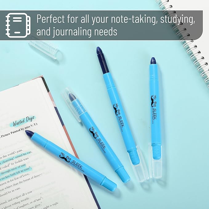 Mr. Pen No Bleed Gel Highlighter, Bible Highlighters, Blue, Pack of 4