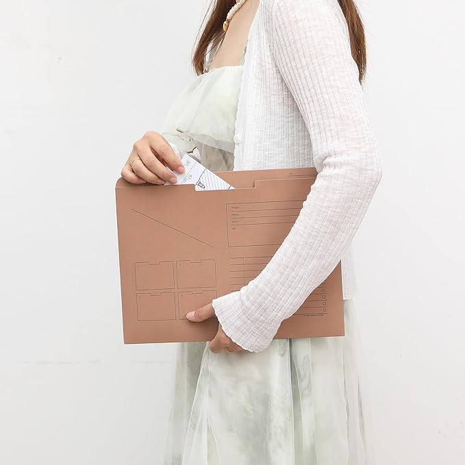 Mr. Pen- Paper Pocket File Folder, 6 Pack, Assorted Colors, Lined Horizontal File Folders Letter Size, File Jacket Flat, File Jacket Folders, File Folder Jackets Letter Size, File Folders Closed Sides