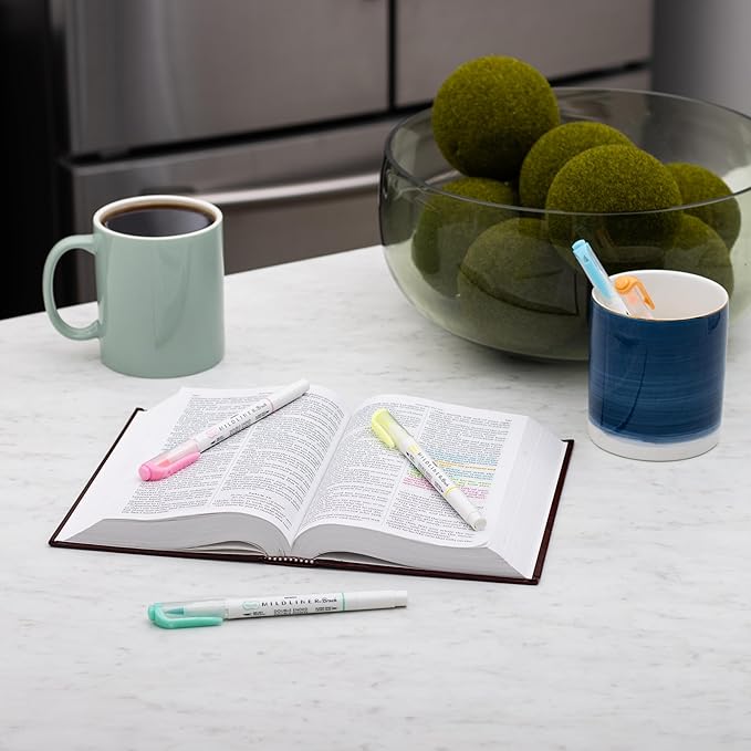 Zebra Pen Mildliner Brush Marker, Double Ended Brush and Fine Tip Pen, Assorted Fluorescent Colors, 5 Pack