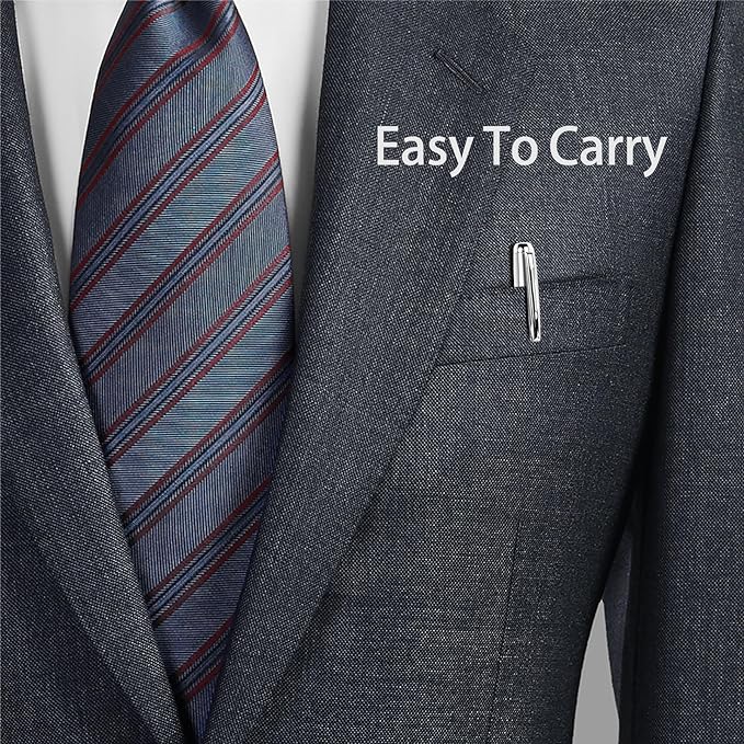 Cambond Ballpoint Pens Bulk Pens - Sliver Metal Pen Nice Luxury Pens for Men Business Office Police Comfortable Writing Twist Retractable 1.0 mm Medium Point Nice Pens, 5 Pack (Silver)