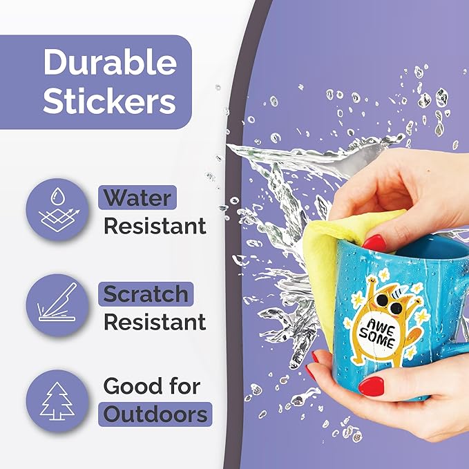 Translucent Semi-Clear Sticker Paper for Inkjet Printer & Laser Printer 62 Sheets - Self-Adhesive Water-Proof, Dries Quickly Vivid Colors, 8 ½ X 11 Inches Holds Ink Well - Tear Resistant