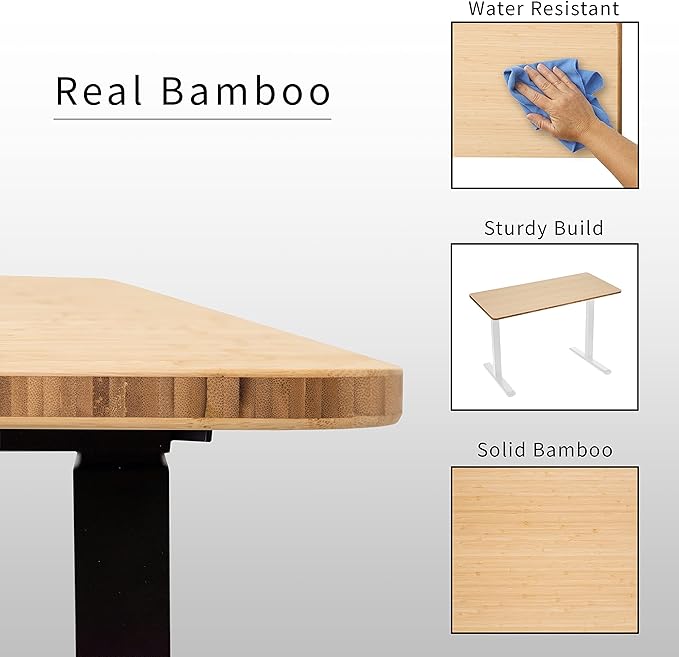 VIVO Bamboo 60 x 24 inch Universal Solid One-Piece Table Top for Standard and Sit to Stand Height Adjustable Home and Office Desk Frames, DESK-TOP60O