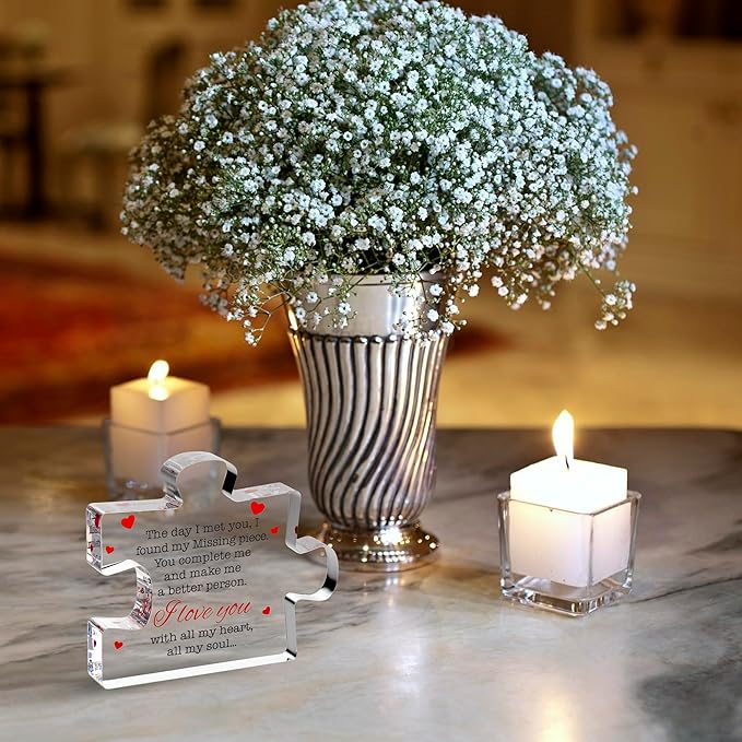 Valentines Day Gifts - I Love You Gifts for Him, Her - Acrylic Puzzle Printed Message - Birthday, Wedding for Boyfriend, Girlfriend - I Love You Presents for Husband, Wife