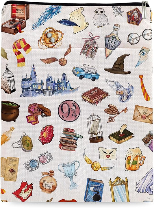 Magic Wizard Book Sleeve, Potter Merch Bookish Gift, Wizard Gift Book Covers Librarian Reader Bibliophile Bookworm Reading Lover Gift(Books Turn Muggles into Winzards) (Magic Book Sleeve-1110)