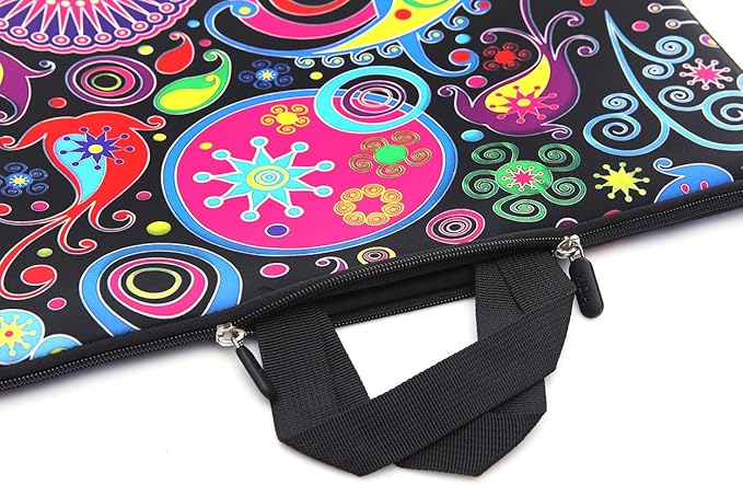 YIDA 13.3-Inch to 14-Inch Laptop Sleeve Case Neoprene Carrying Bag with Hidden Handles for MacBook/Notebook/Ultrabook/Chromebooks (Classic Colorful)