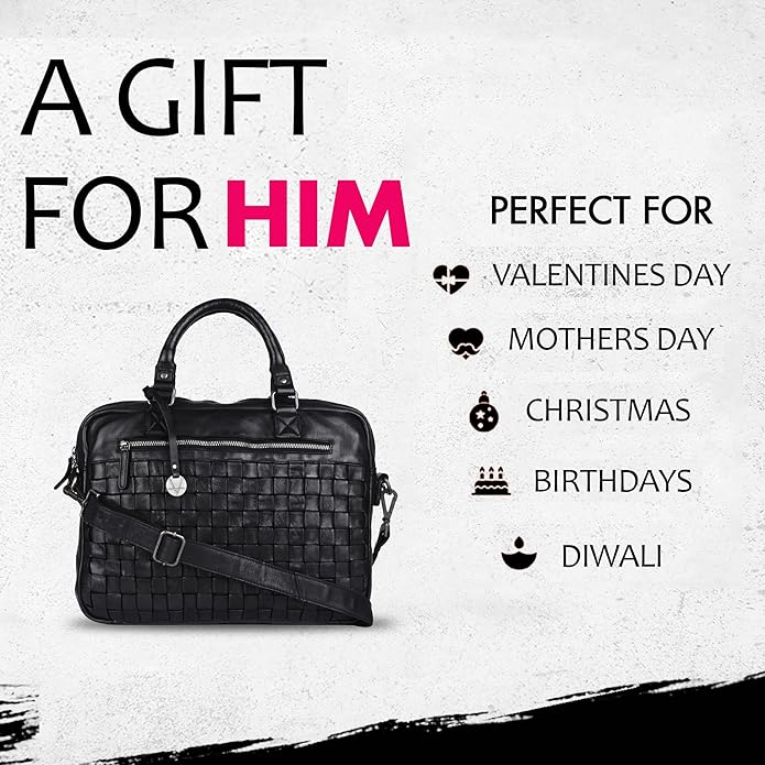 Genuine Leather Laptop Bag For Men 15 Inch, Messenger Bag For Women