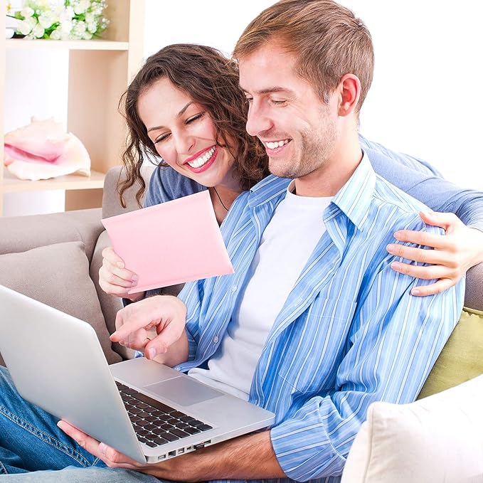 Fuxury Bubble Mailer, 6x10 Inch Bubble Mailers 50 Pack, Self-Seal Adhesive Padded Envelopes, Water Resistant Mailers, Shipping Envelopes for Packaging, Small Business, Mailing,Bulk Light Pink #0