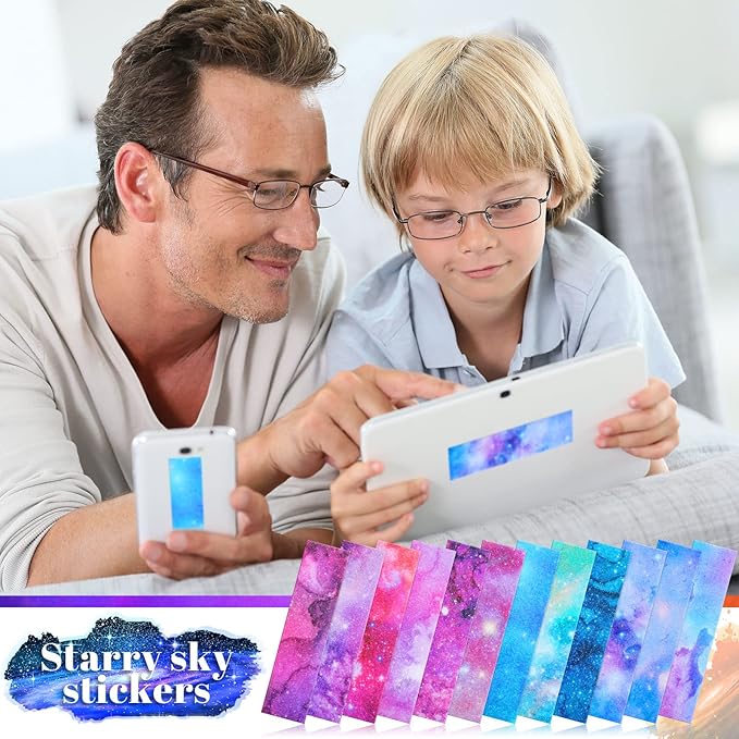 36 Pieces Anxiety Sensory Stickers Cute Fidget Textured Strips Toys Anti Stress Tactile Rough Sensory Calm Textured Strips Adhesives Anxiety Relief for Adults Teens Desk Classroom (Ink and Starry Sky)