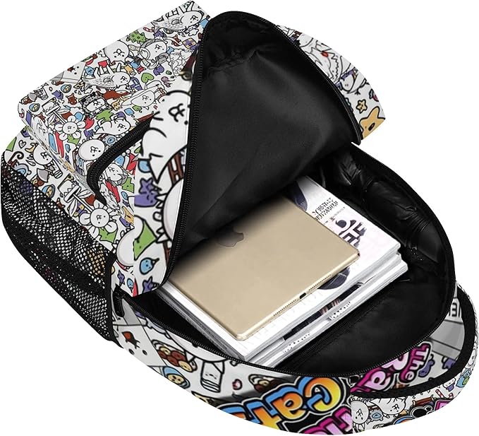 Cat Gaming Backpack Kids School Bag Lightweight Daypack Travel Laptop Bag Women Men Bookbags