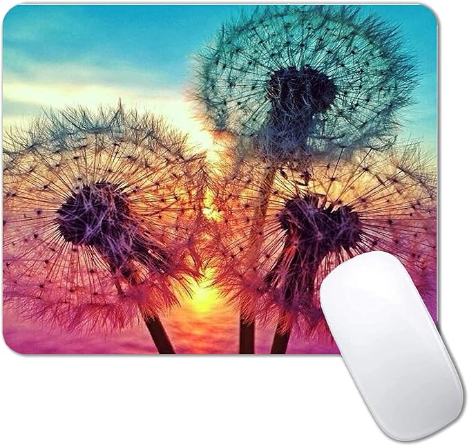 Dandelion Mouse Pad Non-Slip Rubber Base Gaming MousePads for Computers Laptop Office,Cute Mouse Pads with Designs for Women,9.5"x7.9"x0.12"(240mm x 200mm x 3mm)