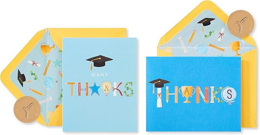 Papyrus Graduation Thank You Cards with Envelopes, Graduation Icons (20-Count)