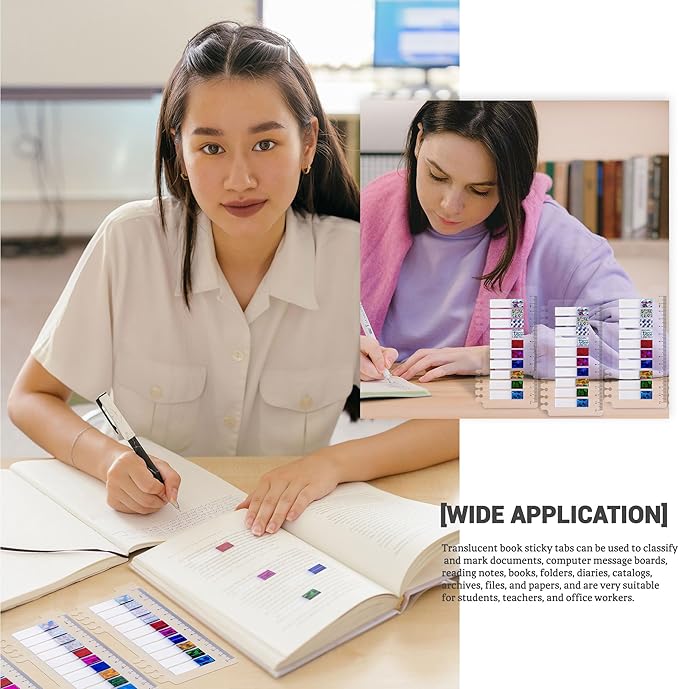 Golcellia 1200 Pieces Sticky Tabs Laser Gem Page Markers, Sticky Note Tabs Colored Writable and Repositionable Index Tabs, Tabs for Annotating Books