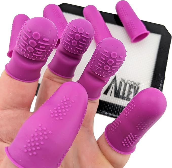 Finger Protectors | X-Thick Protection (3) - Medium Index | Standard Size Small (3) Medium (3) | Silicone Non-Stick Covers Hot Glue | Sewing | Wax Arts | Adhesives | Scrapbooking | Sticky Stuff