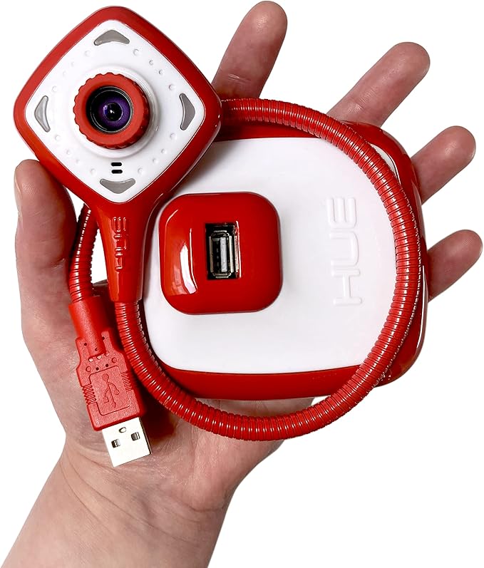 HUE HD Pro Flexible USB Video and Document Camera/Visualiser (Red Camera with White Carry Case)