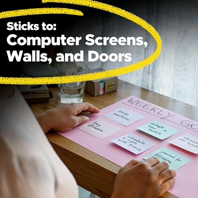 Post-it Super Sticky 100% Recycled Pop-up Notes, 3 in. x 3 in., 70 Sheets, 6 Pads, Wanderlust Collection, School Supplies and Office Products
