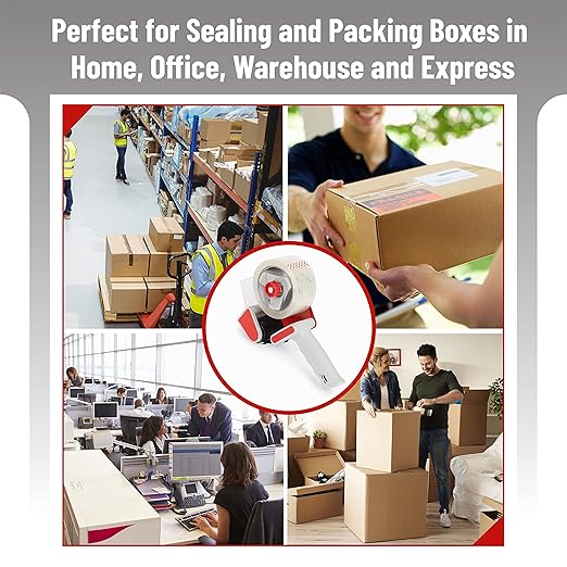 Mr. Pen- Packing Tape Dispenser Gun 2-Inch, 4 Pack with 4 Rolls Tape, Heavy Duty Packing Tape with Dispenser, Packaging Tape, Tape Gun, Clear Packing Tape, Tape Gun for Packing Boxes, Moving Tape