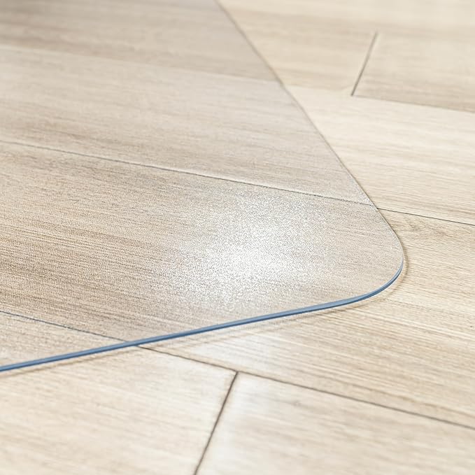 Office Chair Mat for Hardwood Floor, Plastic Floor Mat with Non-Slip Texture, Rectangle Hard Floor Desk Chair Mat with Milled Edge (36"x48" inch)